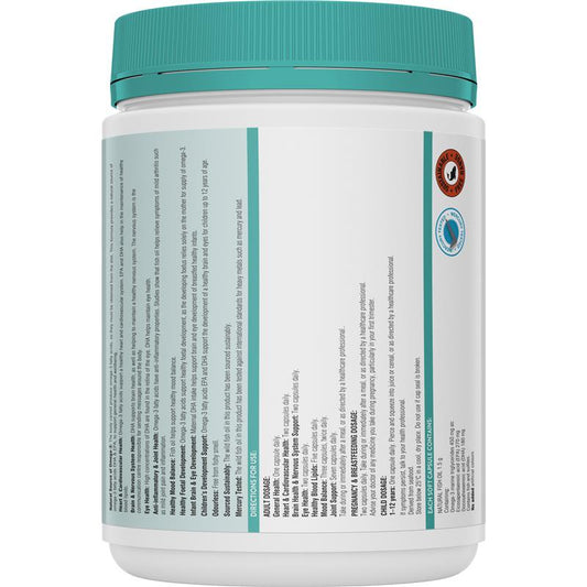 Swisse Ultiboost High Strength Wild Omega-3 Fish Oil 1500mg, 200 Capsules – view 2