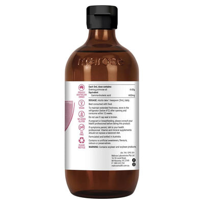 Melrose Organic Evening Primrose Oil 200ml – Vegan, GLA Rich, Strawberry
