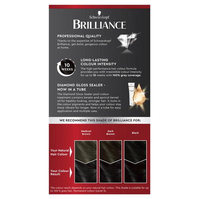 Schwarzkopf Brilliance 90 Black Hair Color - Permanent Fashion Shade