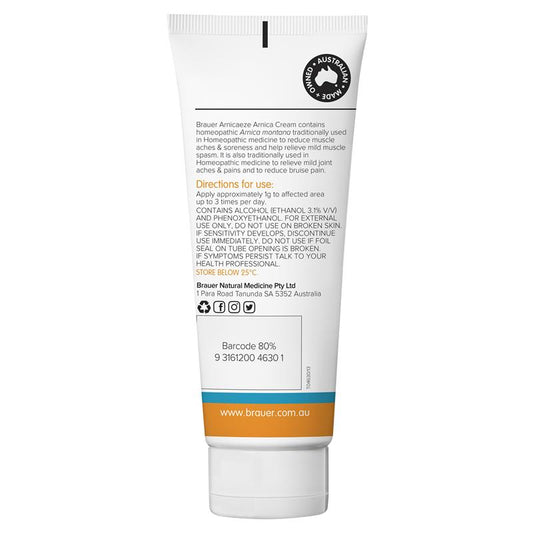 Brauer Arnicaeze Cream 100g - Homeopathic Muscle Relief - Auzzi Store