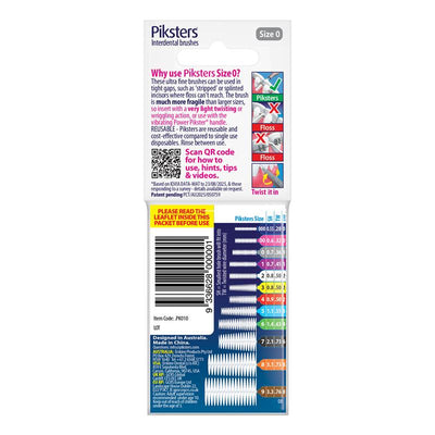 Piksters Interdental Brushes Size 0 Grey - 10 Pack for Effective Dental Care