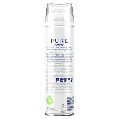 Gillette Pure Shave Foam 245g – Aloe Infused, Paraben & Dye-Free for Sensitive Skin