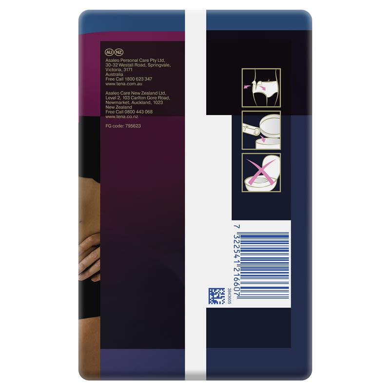 TENA Discreet Women's Incontinence Underwear Black Large 9 Pants