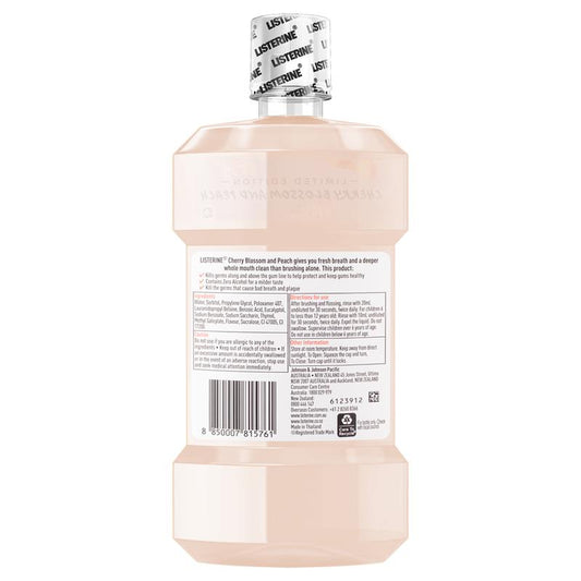 Listerine Zero Alcohol Antibacterial Mouthwash Limited Edition Cherry Blossom and Peach 500mL – view 2