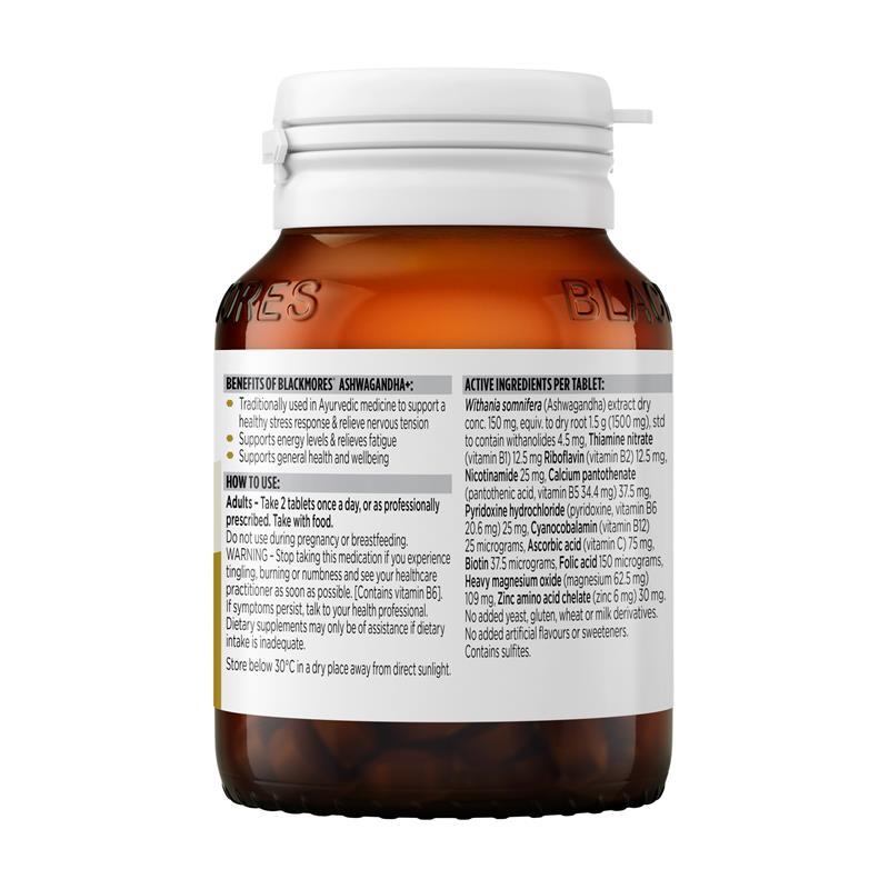Blackmores Ashwagandha + - 60 Tablets for Stress Relief - Auzzi Store
