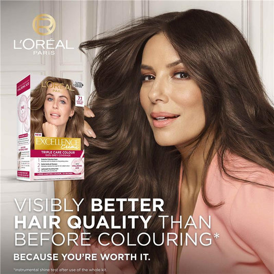 L'Oreal Excellence Creme 7.1 Dark Ash Blonde Hair Colour - 1 Pack - Auzzi Store