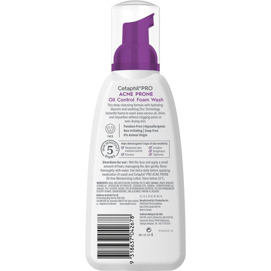 Cetaphil Pro Acne Prone Oil Control Foam Wash 236ml - Gentle Cleansing for Acne-Prone Skin-Auzzi Store