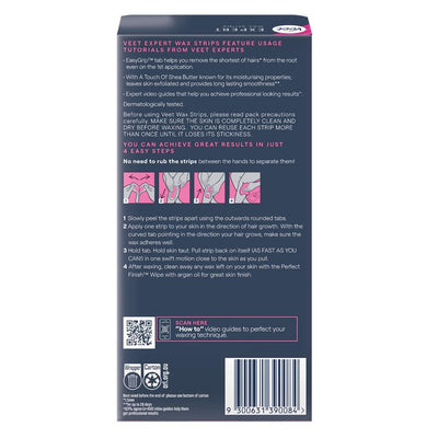 Veet Expert Cold Wax Strips for Legs & Body - 20 Pack