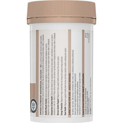 Swisse Ultiboost Magnesium Calcium Vitamin D Supplement, 120 Tablets
