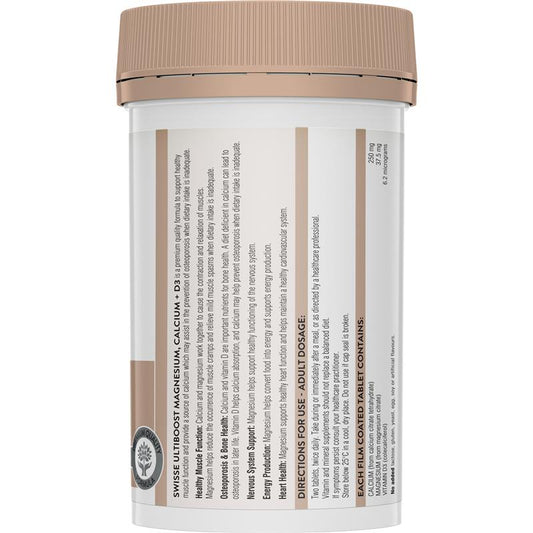Swisse Ultiboost Magnesium Calcium Vitamin D Supplement, 120 Tablets – view 2