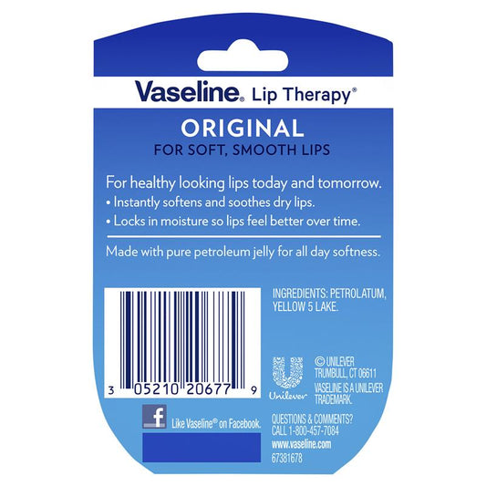 Vaseline Lip Therapy Original Lip Balm 7g - Ultimate Moisture for Dry Lips