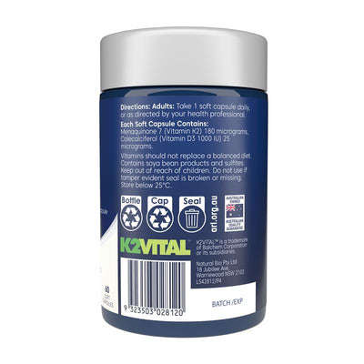 Bioglan Vitamin K2 + D3 60 Soft Capsules – Bone & Heart Support