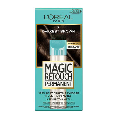 L'Oreal Paris Magic Retouch Permanent 3 Darkest Brown - 100% Grey Coverage in 10 Minutes