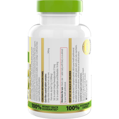 Caruso's Ginkgo Biloba 12,000mg Cognitive Support – 60 Tablets