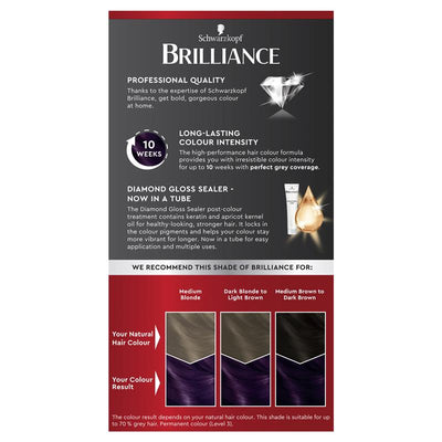 Schwarzkopf Brilliance 03 Dark Amethyst Hair Color - Permanent Fashion Shade