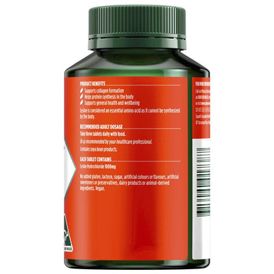 Nature's Own Lysine 1000mg – 100 Tablets for Collagen & Protein Support