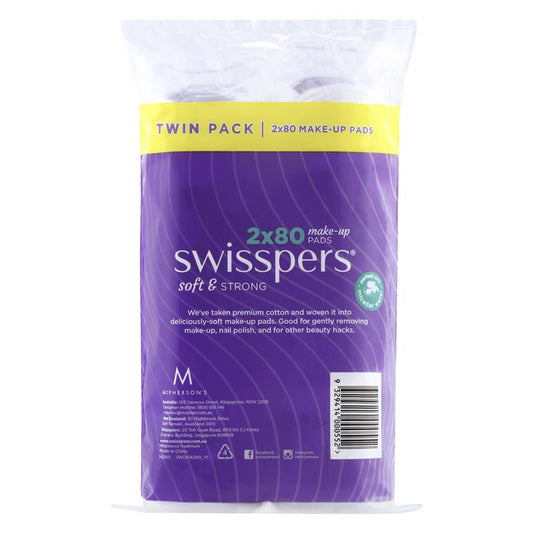 Swisspers Makeup Rounds Twin Pack - 2x80 Count-Auzzi Store