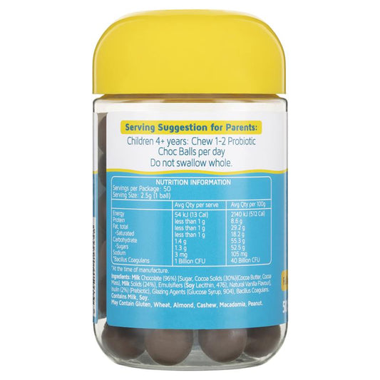 Nature's Way Kids Smart Probiotic 50 Choc Balls - Delicious Probiotic Boost for Kids-Auzzi Store