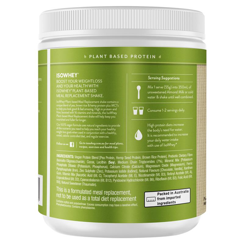 IsoWhey Plant-Based Meal Replacement Shake Chocolate - 550g