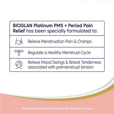 Bioglan Platinum PMS & Period Pain Relief - 60 Tablets for Menstrual Comfort