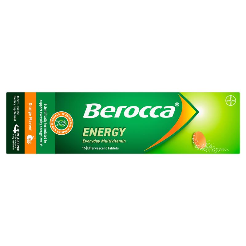Berocca Energy Orange – 15 Effervescent Multivitamin Tablets