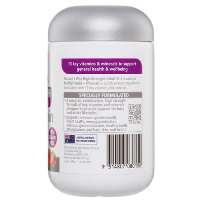 Nature's Way Adult Vita Gummies Sugar Free High Strength Multivitamin 65 Gummies - Immune & Energy Support