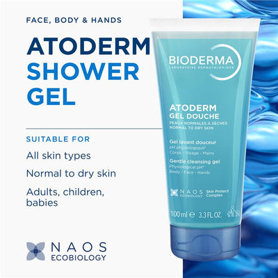 Bioderma Atoderm Gentle Cleansing Gel for Body, Face, and Hands - 100ml