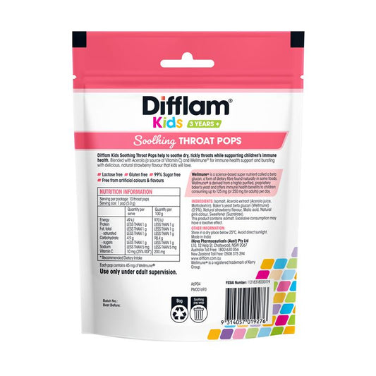Difflam Soothing Throat Pops Strawberry 10 Pack – view 2