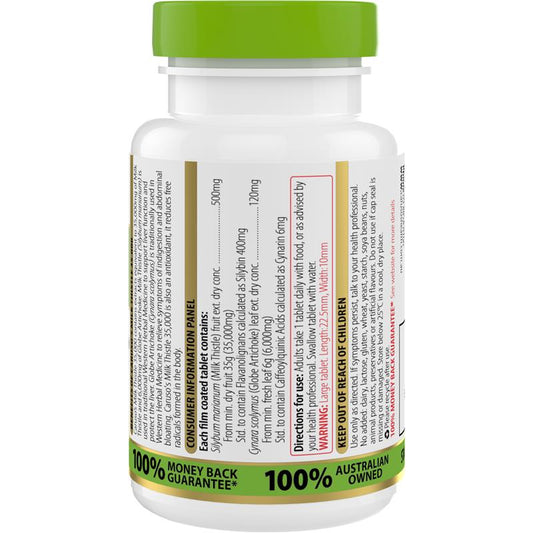 Carusos Milk Thistle & Globe Artichoke Supplement 60 Tablets – view 2 - Auzzistore