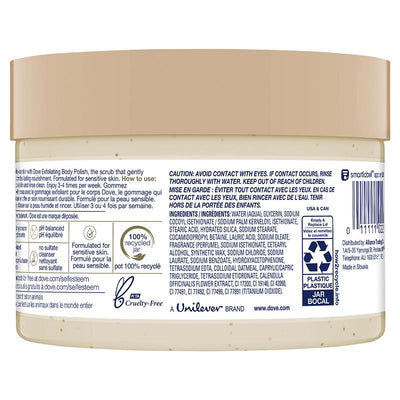 Dove Exfoliating Body Polish with Colloidal Oatmeal and Calendula Oil 298g - Gentle Skin Care