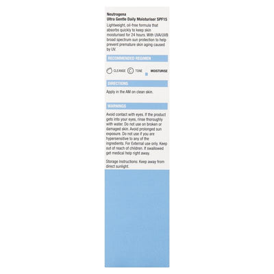 Neutrogena Ultra Gentle Moisturiser SPF15 100ml - Sun Protection