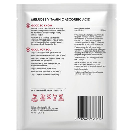 Melrose Vitamin C Ascorbic Acid Powder 125g – Pure Immune Support – view 2
