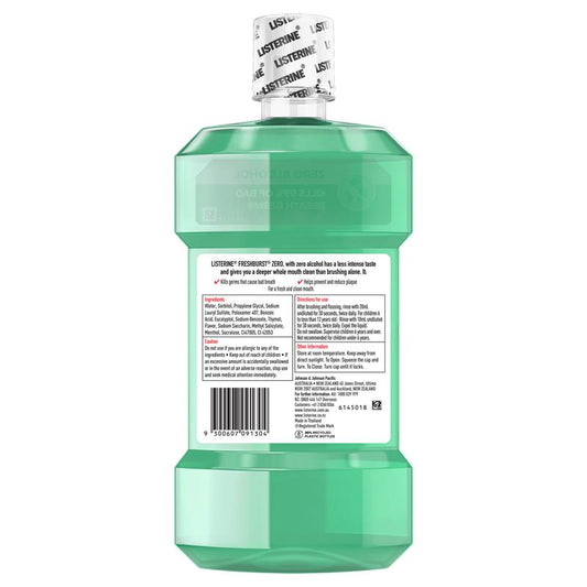 Listerine Mouthwash Freshburst Zero - 750ml