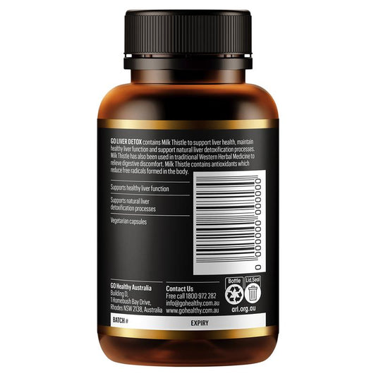 GO Healthy Liver Detox 60 Hard Capsules - Natural Liver Support - Auzzi Store