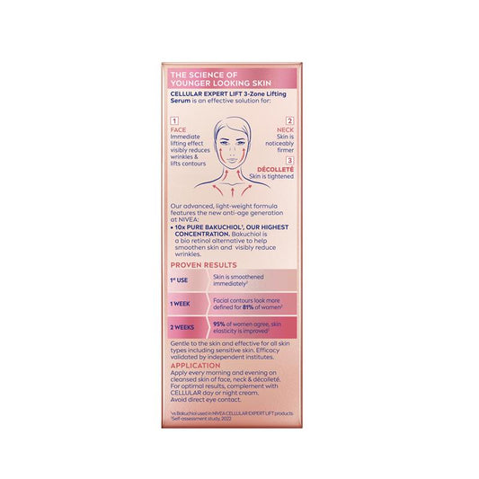 NIVEA Cellular Expert Lift Bakuchiol 3-Zone Lifting Serum (30ml) - Anti-Aging Solution – view 2