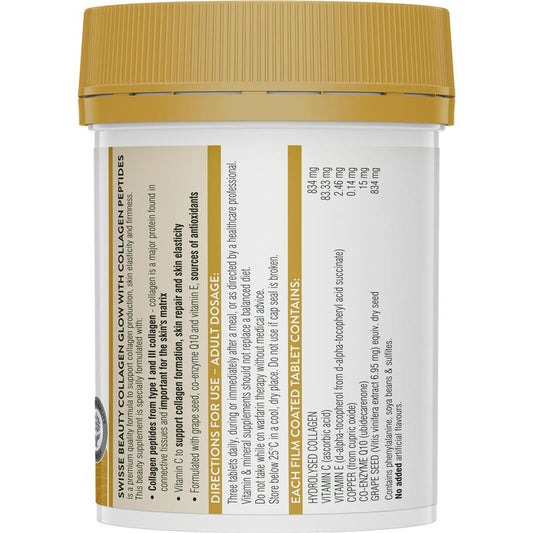 Swisse Beauty Collagen Glow with Collagen Peptides 120 Tablets – view 2