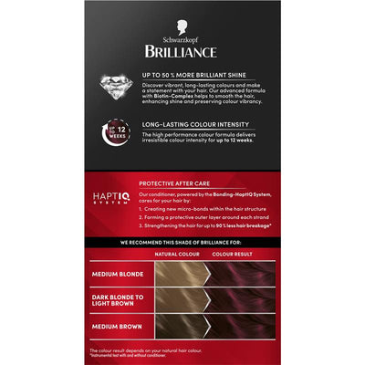 Schwarzkopf Brilliance 05 Dark Ruby Hair Color - Permanent Fashion Shade
