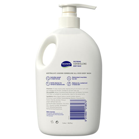 Redwin Sorbolene Vitamin E Body Wash 1L - Moisturizing, Soap-Free for Sensitive Skin – view 2 - Auzzistore