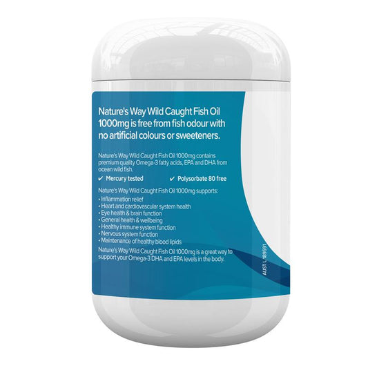 Nature's Way Wild Caught Odourless Fish Oil 1000mg - 150 Capsules