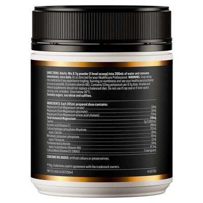 GO Healthy Magnesium Powder Lemon Lime 250g - Muscle Function & Energy