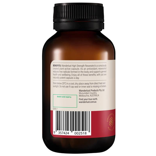 Wanderlust Resveratrol 60 Vegan Capsules - High Strength Antioxidant – view 2