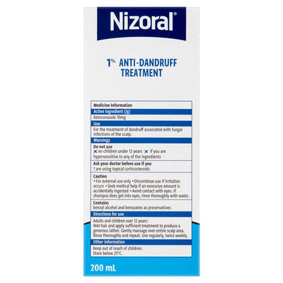 Nizoral 1% Anti-Dandruff Treatment Shampoo 200ml - Deep Conditioning Formula