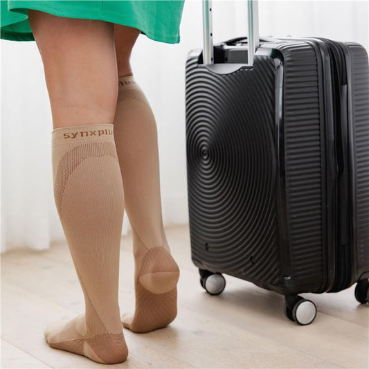 Synxplus Flight & Recovery Socks - Beige, Large - Auzzistore