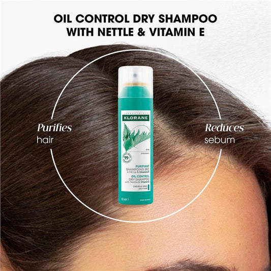 Klorane Oil Control Dry Shampoo with Nettle & Vitamin E - 50ml