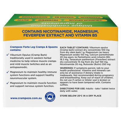 Crampeze Forte Cramp Relief Tablets with Magnesium & Vitamin B5 – 60