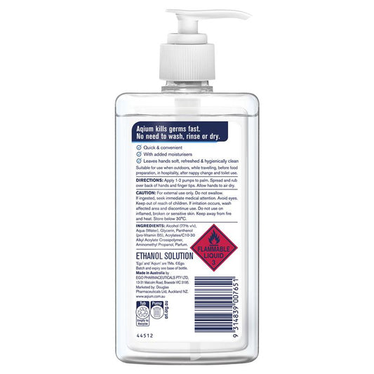 Aqium Antibacterial Hand Sanitiser 375ml - Fast-Acting Germ Protection