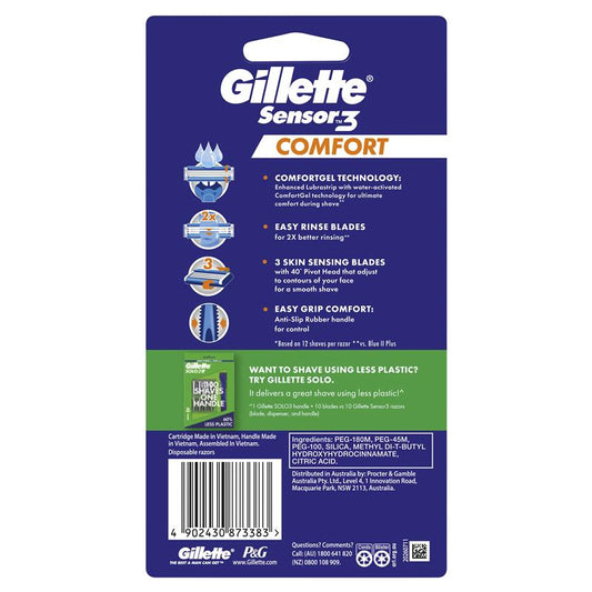 Gillette Sensor 3 Disposable Razors for Men - 8 Pack-Auzzi Store