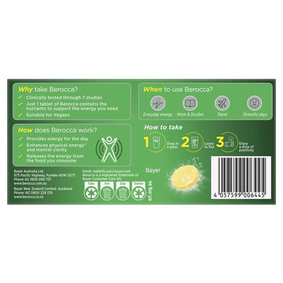Berocca Energy Mango and Orange 30 Effervescent Tablets - Natural Energy Boost