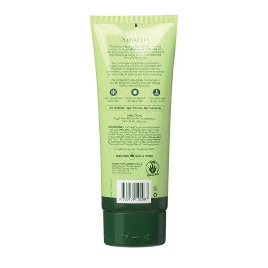 Plunkett's Hi-Potency Aloe Vera Soothing & Hydrating Moisturiser 200ml - Nourish Your Skin-Auzzi Store