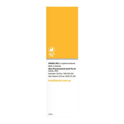 Invisible Zinc SPF 50 Face and Body - 75g Mineral Sunscreen